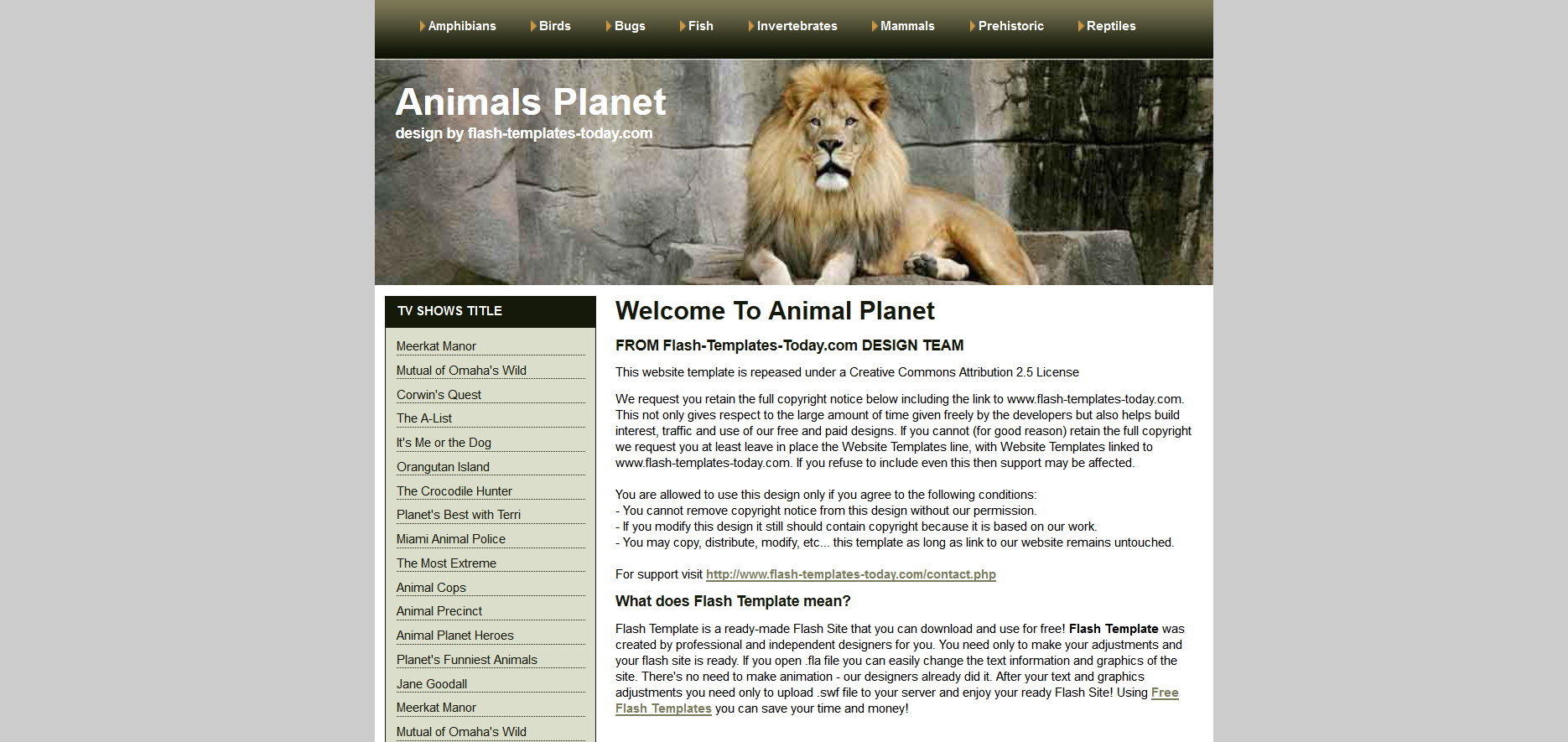 Шаблон сайта Животные №334